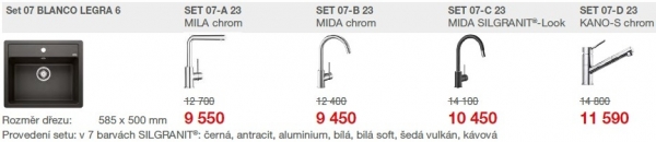 SET 07-B 23 Legra 6 aluminium + MIDA chrom SET 07-B 23 aluminium