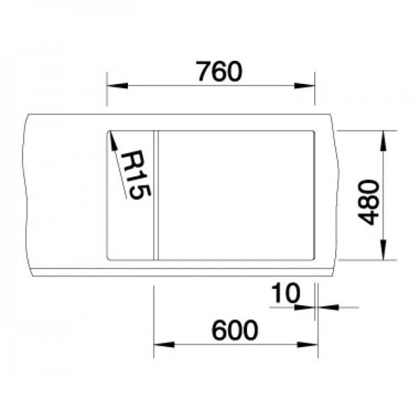 Blanco METRA 6 S Compact Silgranit šedá skála oboustranné provedení s excentrem 518876