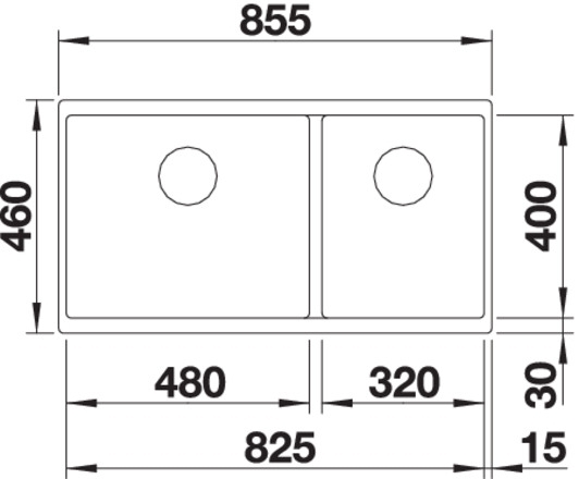 Blanco SUBLINE 480/320 U InFino Silgranit aluminium dřez vlevo bez táhla 523586
