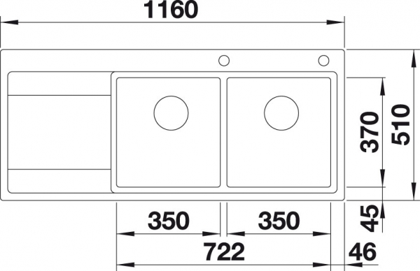 Blanco DIVON II 8 S-IF InFino Nerez hedvábný lesk dřez vlevo s excentrem 521664