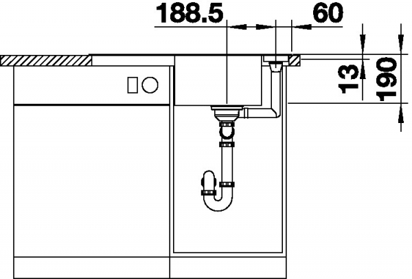 Blanco AXIA III 45 S InFino silgranit antracit dřez vpravo s excentrem přísluš. sklo 523183