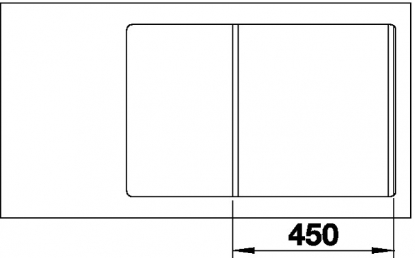 Blanco AXIA III 45 S-F InFino silgranit šedá skála dřez vpravo s excentrem přísluš. sklo 523200