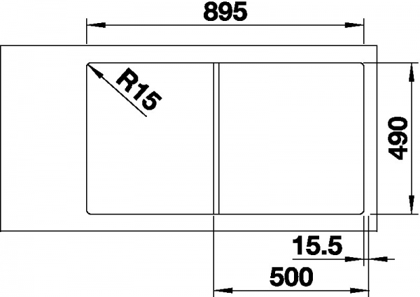 Blanco AXIA III 5 S InFino silgranit šedá skála dřez vpravo s excentrem přísluš. sklo 523216