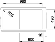 Blanco ZENAR XL 6 S InFino Silgranit antracit dřez vpravo s exc. a kráj.deska dřevo 523954