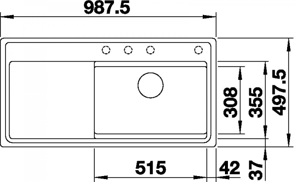 Blanco ZENAR XL 6 S-F DFG InFino Silgranit bílá soft dřez vpravo s exc.+deska dřevo 527193