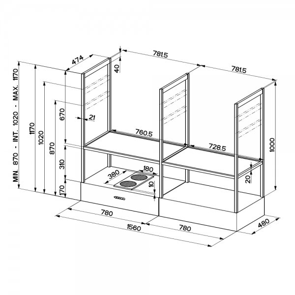 FABER T-SHELF EVOLUTION BK MATT F160 KL