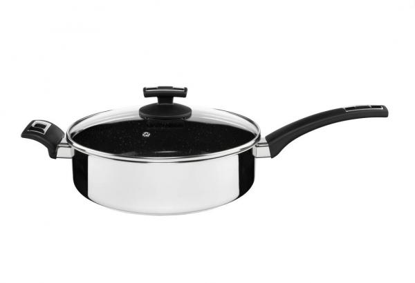 KOLIMAX Pánev CERAMMAX PRO STANDARD, s rukojetí, s poklicí, průměr 26 cm, objem 3.9 l, černý GRANIT