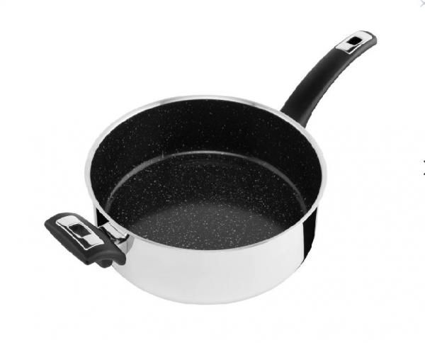 KOLIMAX Pánev CERAMMAX PRO STANDARD, s rukojetí, s poklicí, průměr 26 cm, objem 3.9 l, černý GRANIT