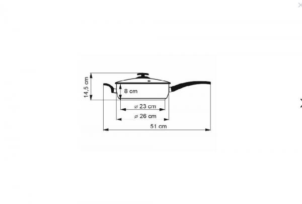 KOLIMAX Pánev CERAMMAX PRO STANDARD, s rukojetí, s poklicí, průměr 26 cm, objem 3.9 l, černý GRANIT