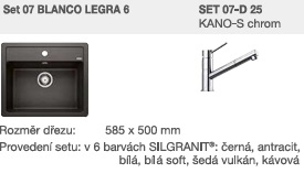 SET 07-D 25 Legra 6 bílá soft + KANO-S chrom SET 07-D 25 bílá soft