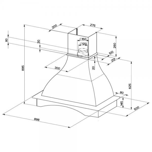 FABER WEST WH A90 bez rámu