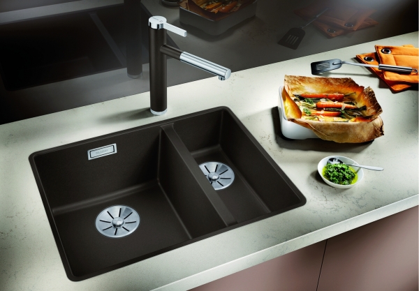 Blanco SUBLINE 340/160 U InFino Silgranit šedá vulkán dřez vlevo BK527345