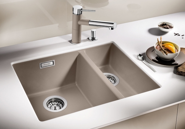 Blanco SUBLINE 340/160 U Silgranit písek  s táhlem 513792