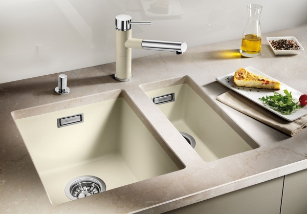 Blanco SUBLINE 320-U Silgranit béžová champagne s táhlem 513952