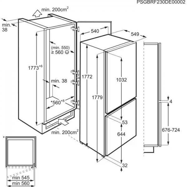 Vestavná chladnička s mrazákem 9000 No Frost ZeroDegree PCB9000SB