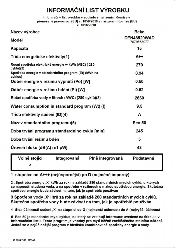 Beko DEN 48520 WAD